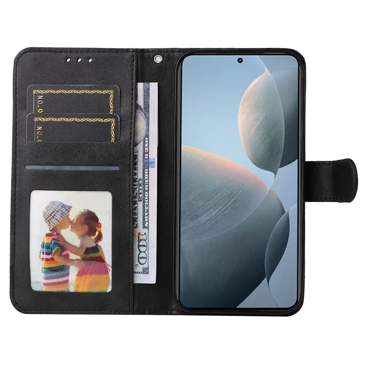Para Xiaomi 14T Case Wallet PU Leather Folio Flip Phone Cover - Negro
