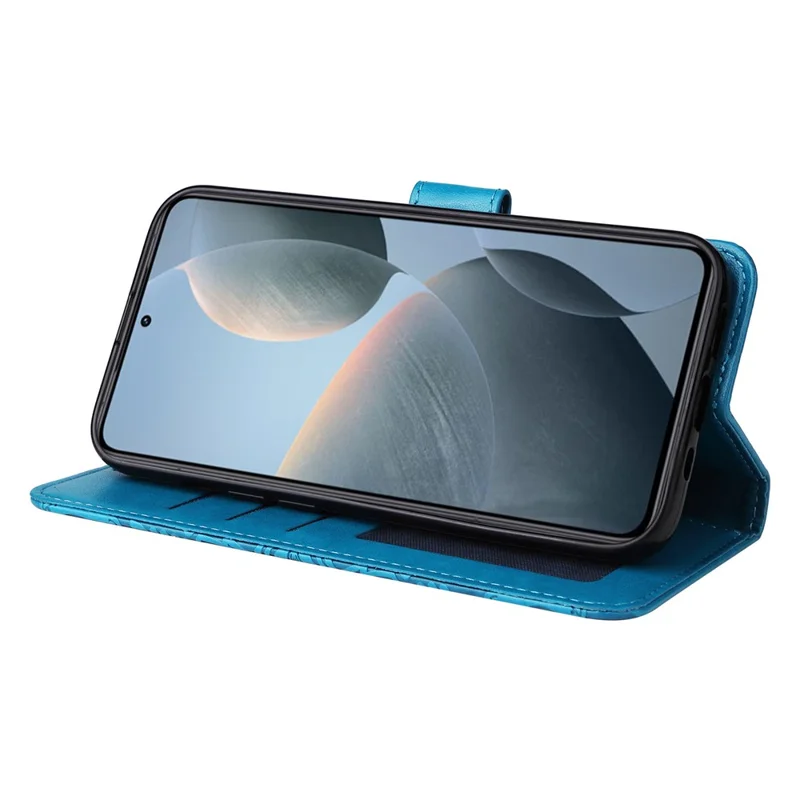 For Xiaomi 14T Case Sunflower Imprint Leather Wallet Phone Cover - Blue