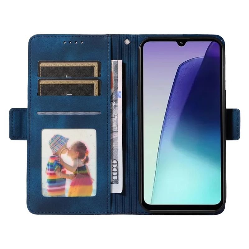 For Xiaomi Poco C75 4G / Poco M7 5G / Redmi A3 Pro 4G / 14R 5G / A4 5G / 14C 5G / 14C 4G Case PU Leather Phone Cover Rhombus Starry Imprinted - Blue