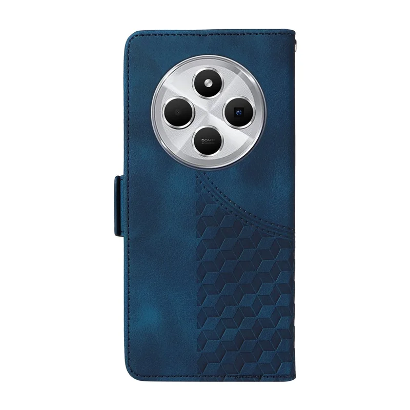 For Xiaomi Poco C75 4G / Poco M7 5G / Redmi A3 Pro 4G / 14R 5G / A4 5G / 14C 5G / 14C 4G Case PU Leather Phone Cover Rhombus Starry Imprinted - Blue