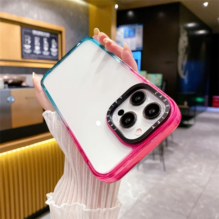 Bulk Buy Für Iphone 15 Pro Case Anti-kratzer-pc+tpu+tpe Clear Rückenabdeckung - Gradient Pink+Cyan