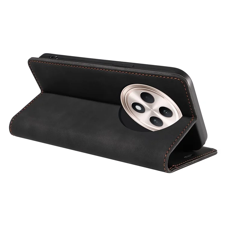 Betopnice 003 Pour Oppo Reno12 F 4G Portefeuille Étui en Cuir Couverture de Téléphone Avec Support - Noir