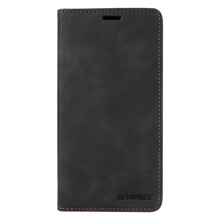 Betopnice 003 Pour Oppo Reno12 F 4G Portefeuille Étui en Cuir Couverture de Téléphone Avec Support - Noir