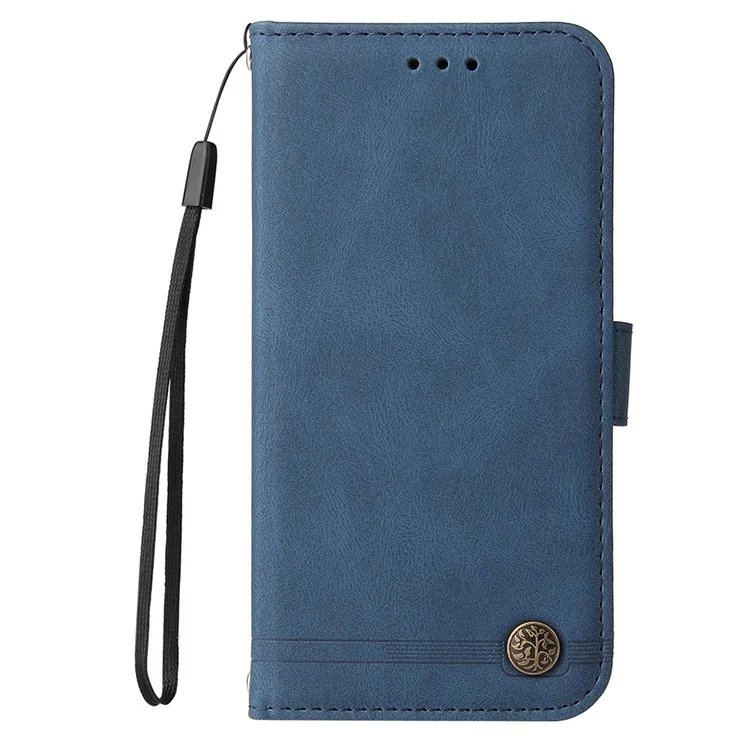 For Oppo Reno12 F 4G Leather Wallet Cases Skin Touch Phone Cover Stand with Strap - Blue