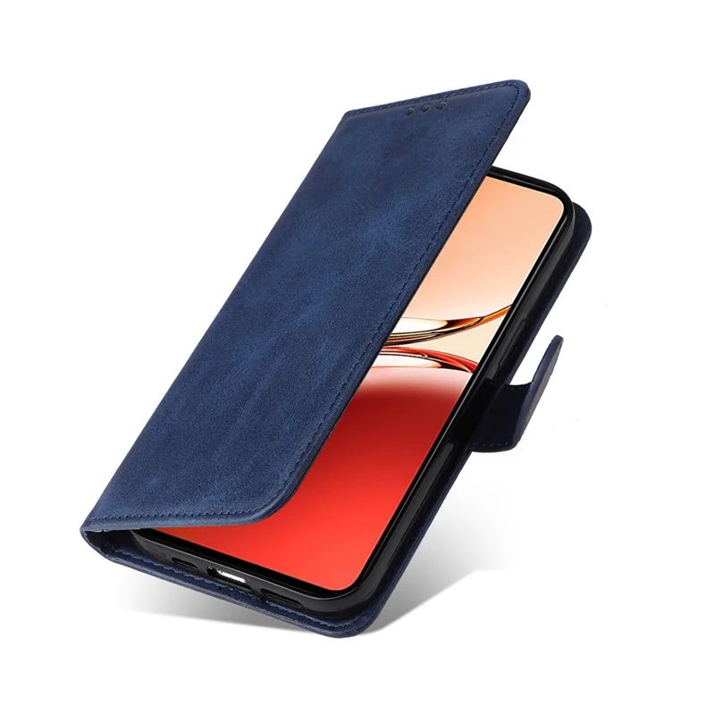 For Oppo Reno12 F 4G Case Wallet PU Leather Folio Flip Phone Cover - Blue