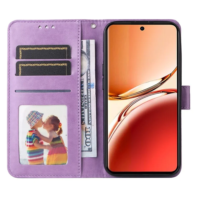 Pour Oppo Reno12 F 4G Couvernement du Couple de Pepelle de Court - Violet