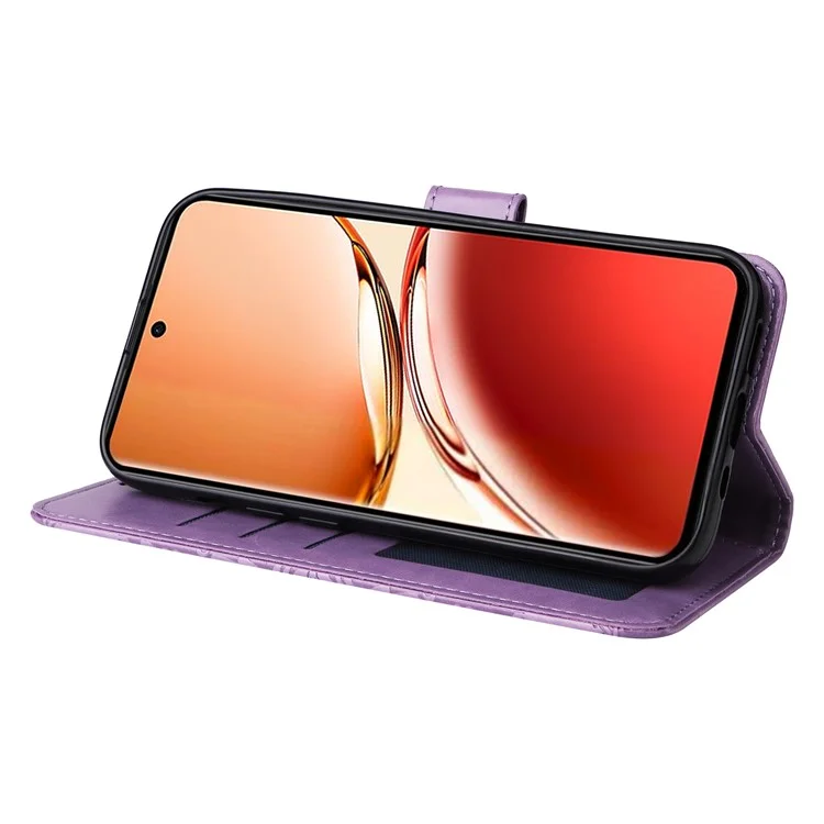 Pour Oppo Reno12 F 4G Couvernement du Couple de Pepelle de Court - Violet