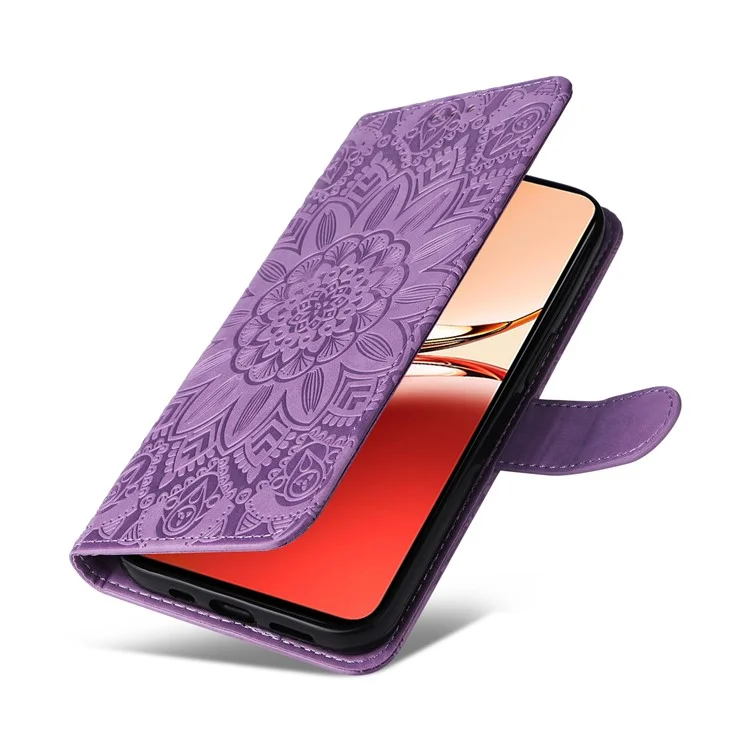 Pour Oppo Reno12 F 4G Couvernement du Couple de Pepelle de Court - Violet
