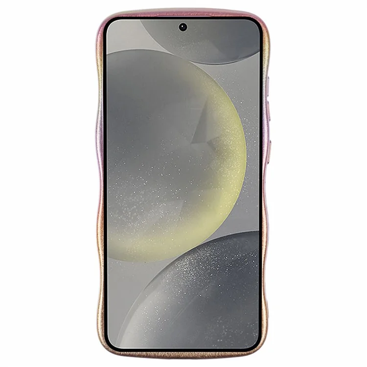Для Samsung Galaxy S24 Case Curly Shape Shape Love Heart Tpu Cope Cope Rididescent Gradient - Красочный Фиолетовый