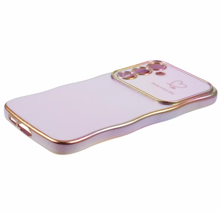 Для Samsung Galaxy S24 Case Curly Shape Shape Love Heart Tpu Cope Cope Rididescent Gradient - Красочный Фиолетовый