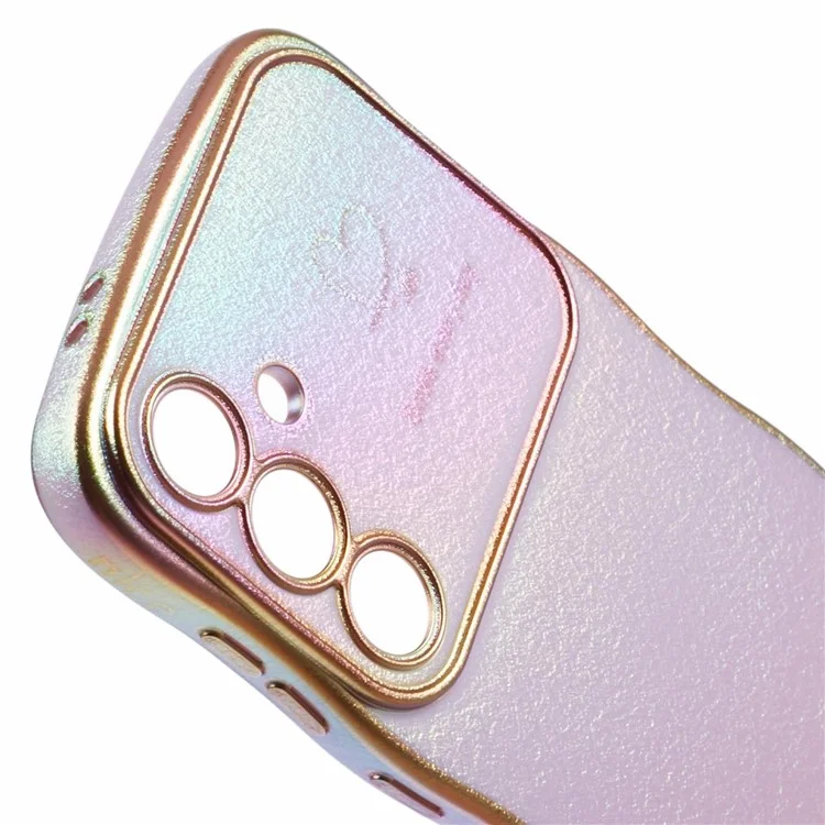 Для Samsung Galaxy S24 Case Curly Shape Shape Love Heart Tpu Cope Cope Rididescent Gradient - Красочный Фиолетовый