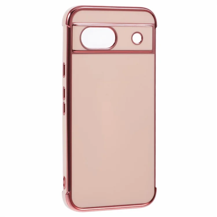 Para Google Pixel 8a Case Marco Electrozcado TPU TPU Soft Telephip Cover - Rosa