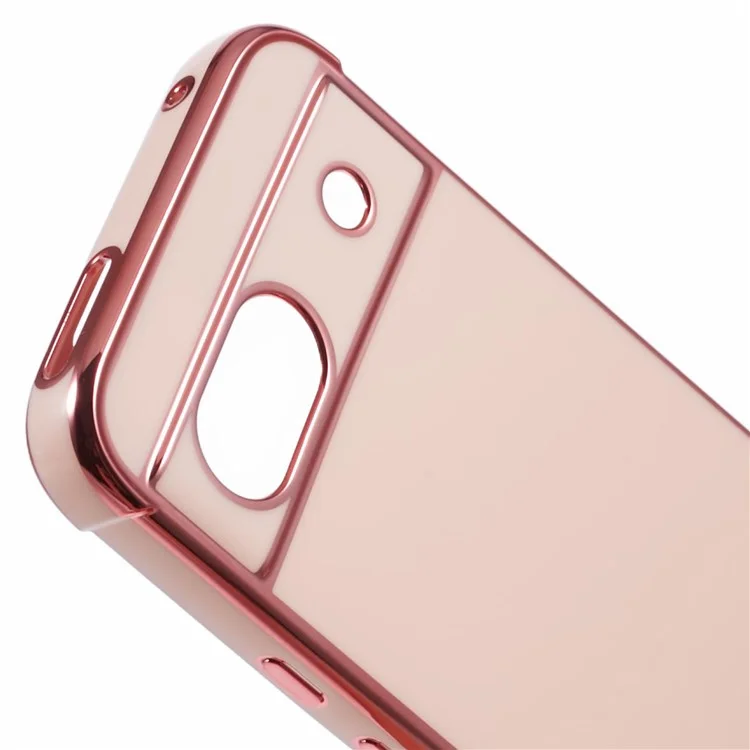 Para Google Pixel 8a Case Marco Electrozcado TPU TPU Soft Telephip Cover - Rosa