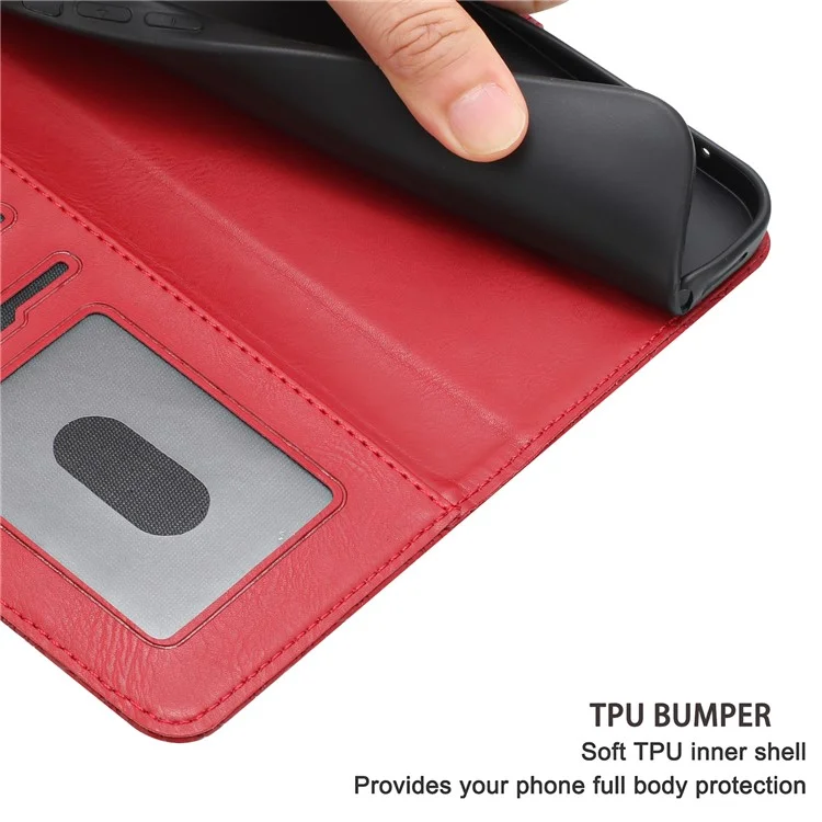 For iPhone 16e Case Flower Imprint Leather Flip Wallet Phone Cover with Wrist Strap - Red