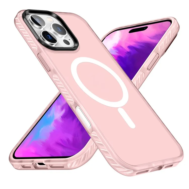 Acquisto di Massa Per Iphone 16 Pro Magnetic Case a Doppio Livello Airbag Pc+copertina di Telefono Opaco Tpe - Rosa