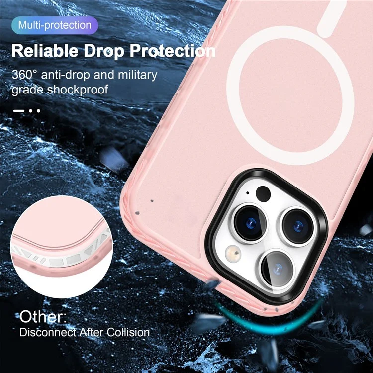 Acquisto di Massa Per Iphone 16 Pro Magnetic Case a Doppio Livello Airbag Pc+copertina di Telefono Opaco Tpe - Rosa