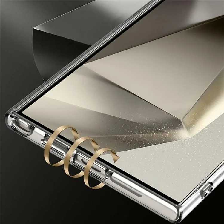 GKK For Samsung Galaxy S24 Ultra Case Anti-Drop TPU+PC Clear Phone Cover with Silicone Hand Strap - Grey