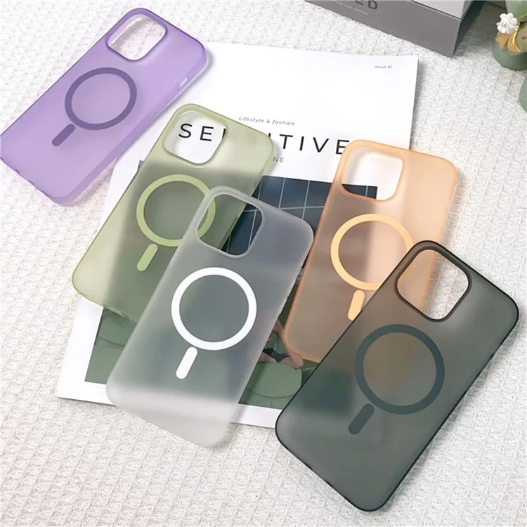 Bulk Buy Für Iphone 16 Pro Case Magnetic PC Mattelefonabdeckung Kompatibel Mit Magsafe - Grün
