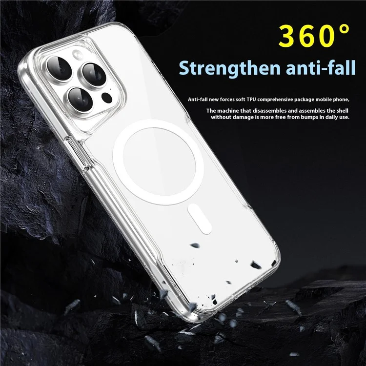 Acheter en Vrac Pour L'iphone 15 Pro Boîtier Magnétique Clear Acrylique + Tpu Téléphone Couverture Compatible Avec Magsafe