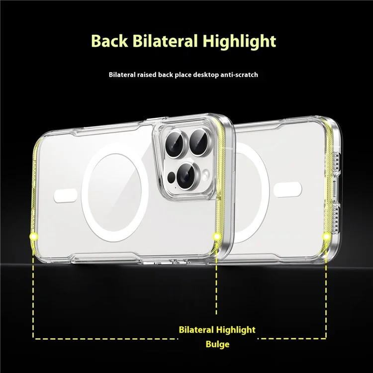Acheter en Vrac Pour L'iphone 15 Pro Boîtier Magnétique Clear Acrylique + Tpu Téléphone Couverture Compatible Avec Magsafe