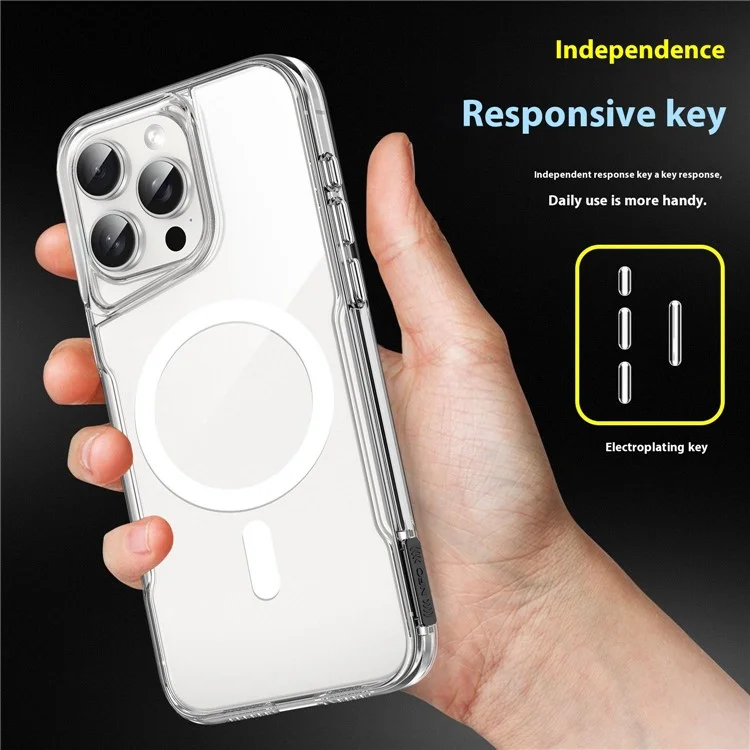 Acheter en Vrac Pour L'iphone 15 Pro Boîtier Magnétique Clear Acrylique + Tpu Téléphone Couverture Compatible Avec Magsafe