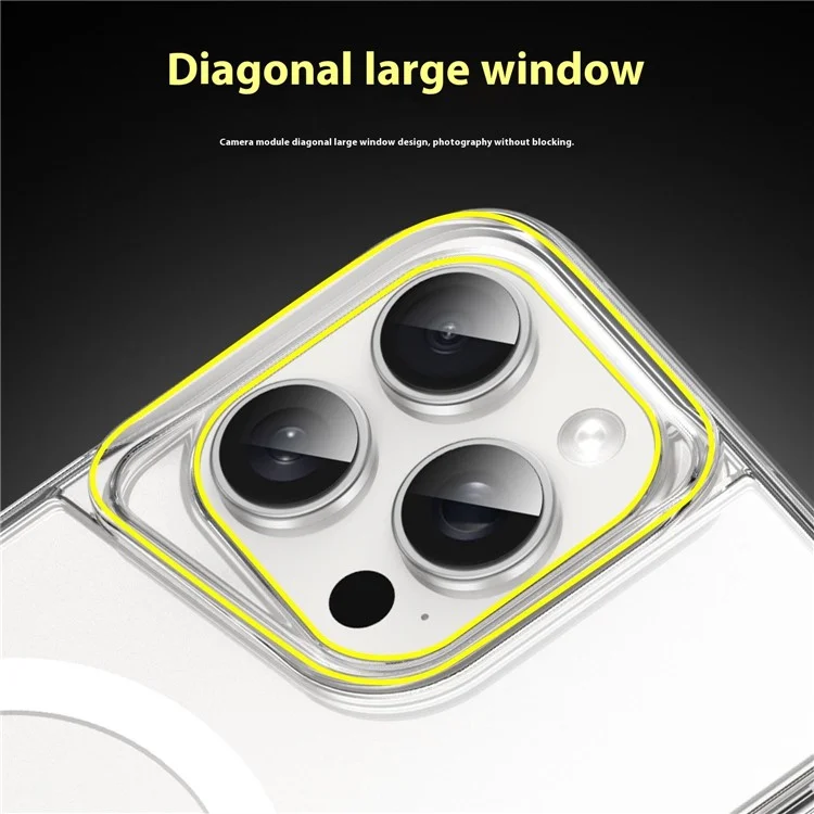 Acheter en Vrac Pour L'iphone 15 Pro Boîtier Magnétique Clear Acrylique + Tpu Téléphone Couverture Compatible Avec Magsafe