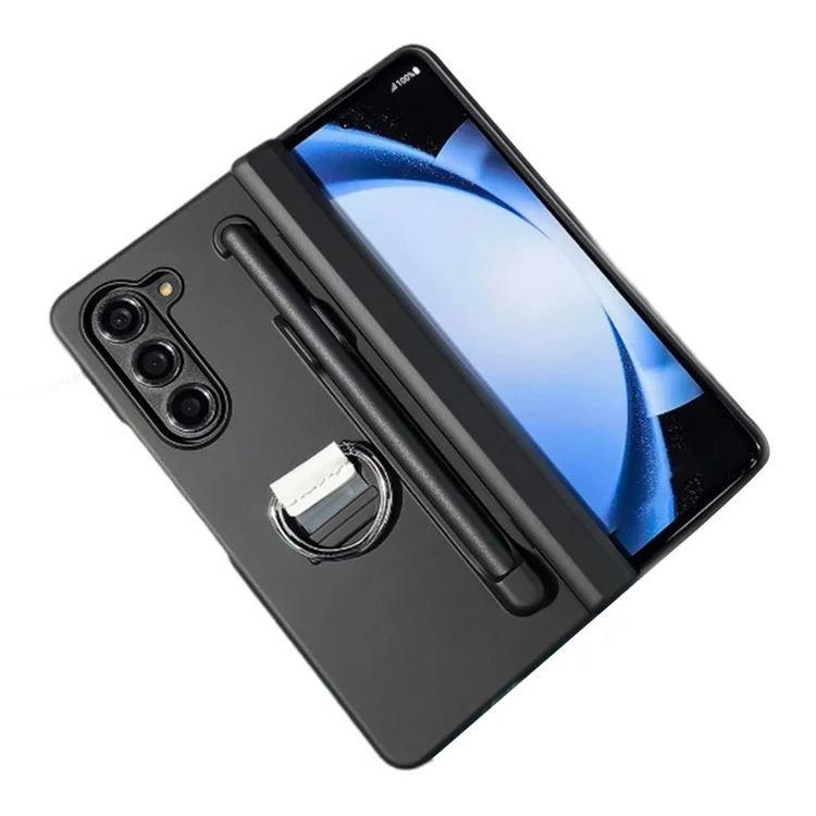 Für Samsung Galaxy Z Fold6 5G Hülle Skin-touch-pc-telefonabdeckung Mit Stylus- Und Stiftschlitz - Transparent Schwarz