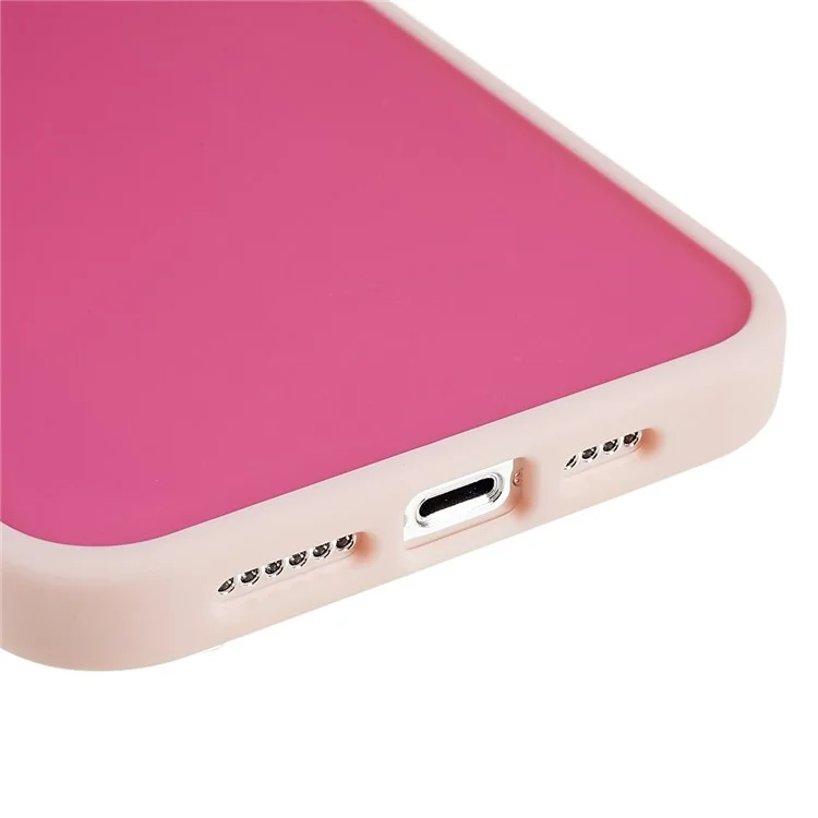 Для Iphone 14 Pro Plated Series Series Antipplop Matte Chase Case PC+TPU Утолщенная Крышка Телефона с Гальванической Камерой Рамки - Розовый