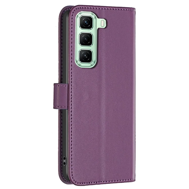 Binfen Color BF17 Para Infinix Hot 50 5G Case Billet Folio Flip Cuero Cubierta - Morado Oscuro