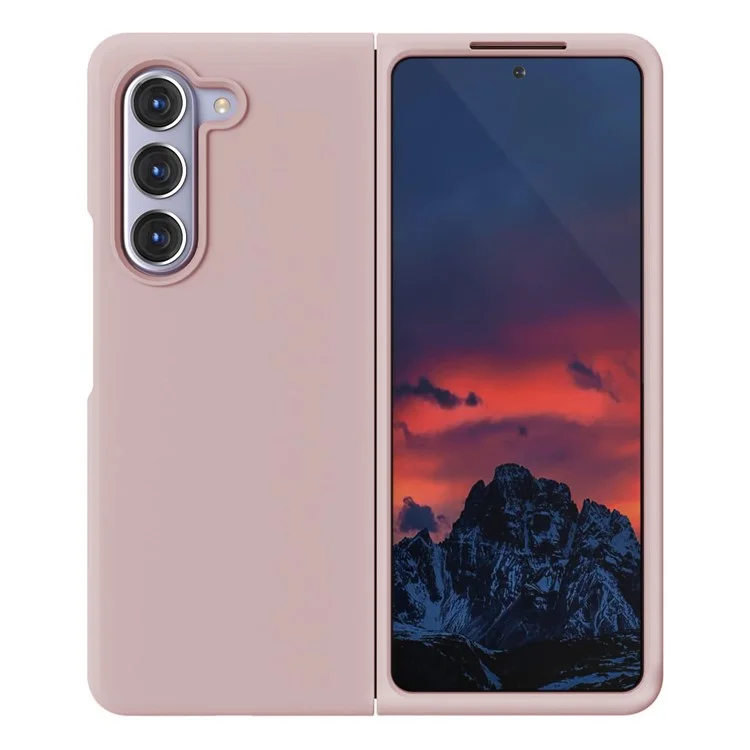 Kalelbol KLB-YTGJ002 Para Samsung Galaxy Z Fold5 5G Case Solid Color Liquid Silicone+PC Teléfono Cubierta - Rosa