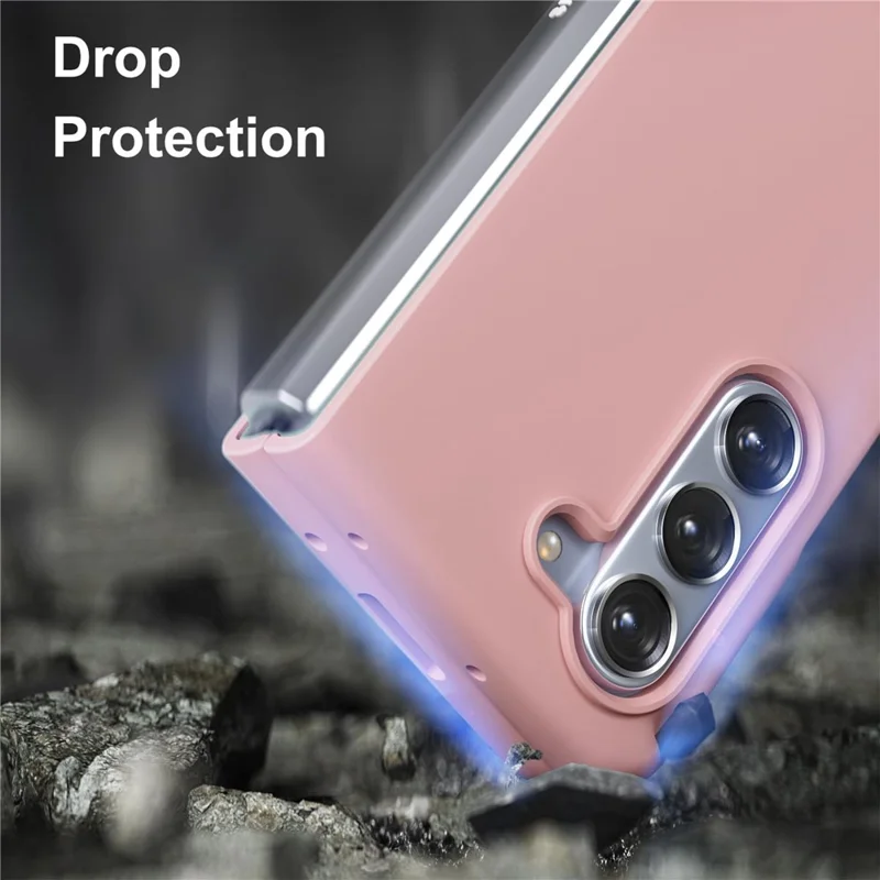 Kalebol KLB-YTGJ002 Für Samsung Galaxy Z Fold6 5G Hülle Feste Farbe Flüssigkeit Silikon+pc-telefonabdeckung - Rosa