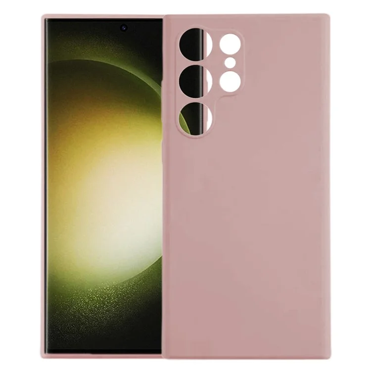 KALEBOL KLB-YTGJ002 For Samsung Galaxy S24 Ultra Case Solid Color Liquid Silicone+PC Phone Cover - Pink