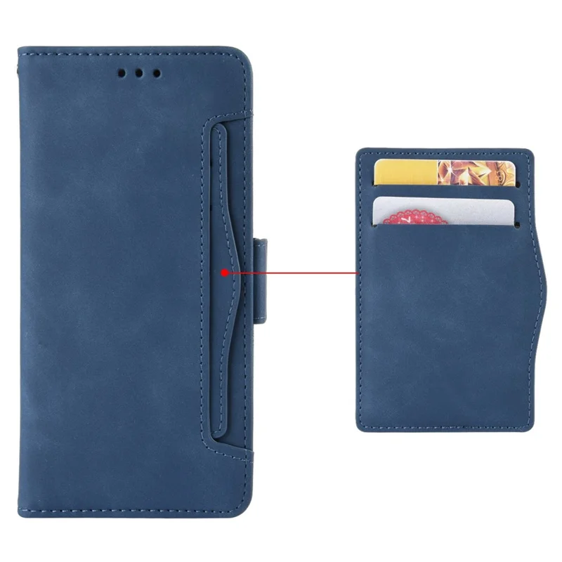 For Sony Xperia 5 IV 5G Foldable Stand Wallet Phone Cover PU Leather Multiple Card Slots Phone Case - Blue