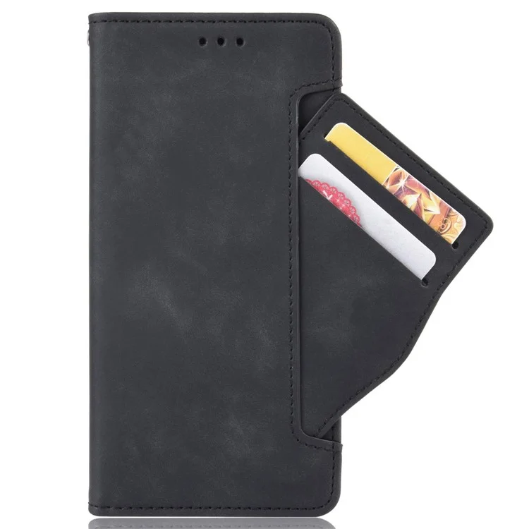 Per Xiaomi Poco M5 4G PU Pelle Vari Slot per Schede Pieghevole Stand Custodia Portafoglio per Telefono Custodia per Telefono - Nero