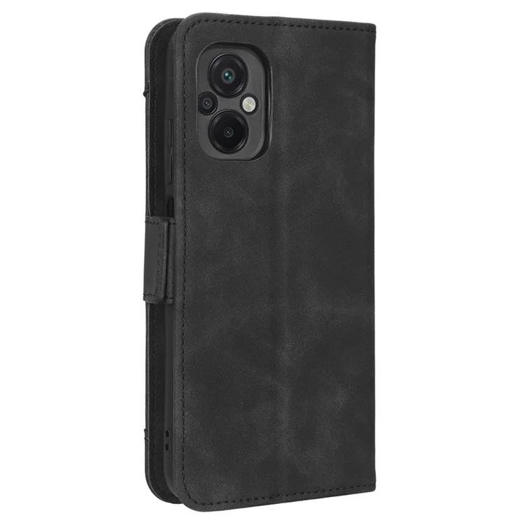 Per Xiaomi Poco M5 4G PU Pelle Vari Slot per Schede Pieghevole Stand Custodia Portafoglio per Telefono Custodia per Telefono - Nero