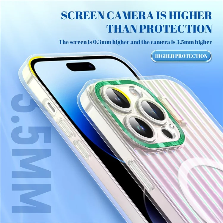 Acheter en Vrac Pour L'iphone 15 Pro Magnetic Case pc + Tpu Gradient Color Téléphone Couverture Avec Kickstand de L'objectif - Rouge