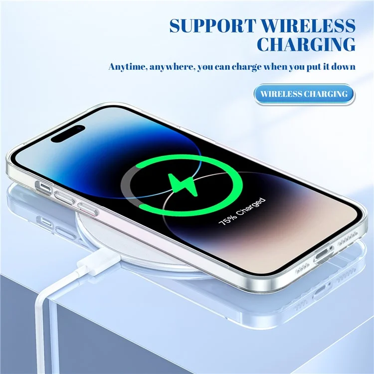 Bulk Purchasing For iPhone 15 Pro Max Magnetic Case PC+TPU Gradient Color Phone Cover with Lens Kickstand - Red