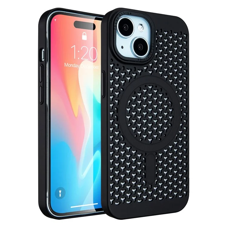 Comprar a Granel Para Iphone 15 Magnetic Case Disipación de Calor PC+TPU Tpule - Negro