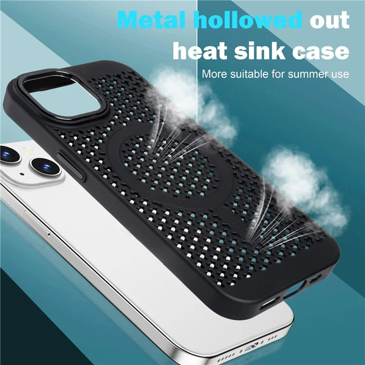Comprar a Granel Para Iphone 15 Magnetic Case Disipación de Calor PC+TPU Tpule - Negro