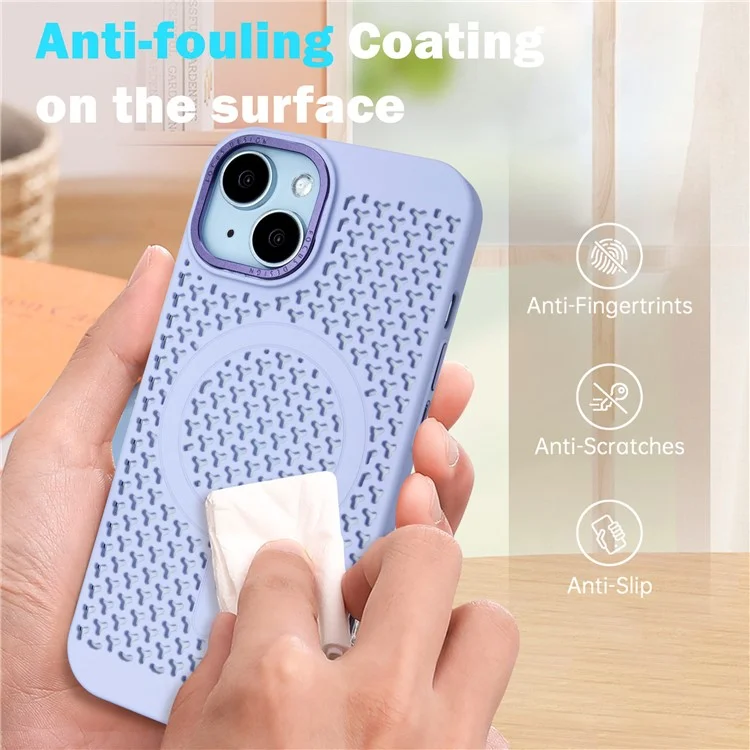 Comprar a Granel Para Iphone 15 Magnetic Case Disipación de Calor PC+TPU Tpule - Negro