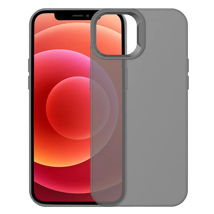 KALEBOL KLB-TPU008 For iPhone 12 6.1 inch Case Transparent Matte TPU Anti-Drop Phone Cover - Black