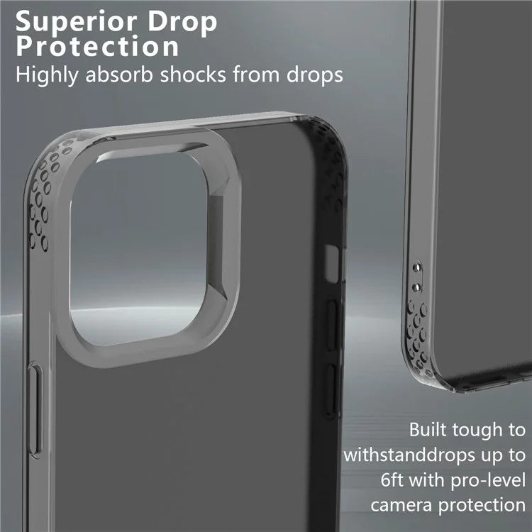 KALEBOL KLB-TPU008 For iPhone 12 6.1 inch Case Transparent Matte TPU Anti-Drop Phone Cover - Black