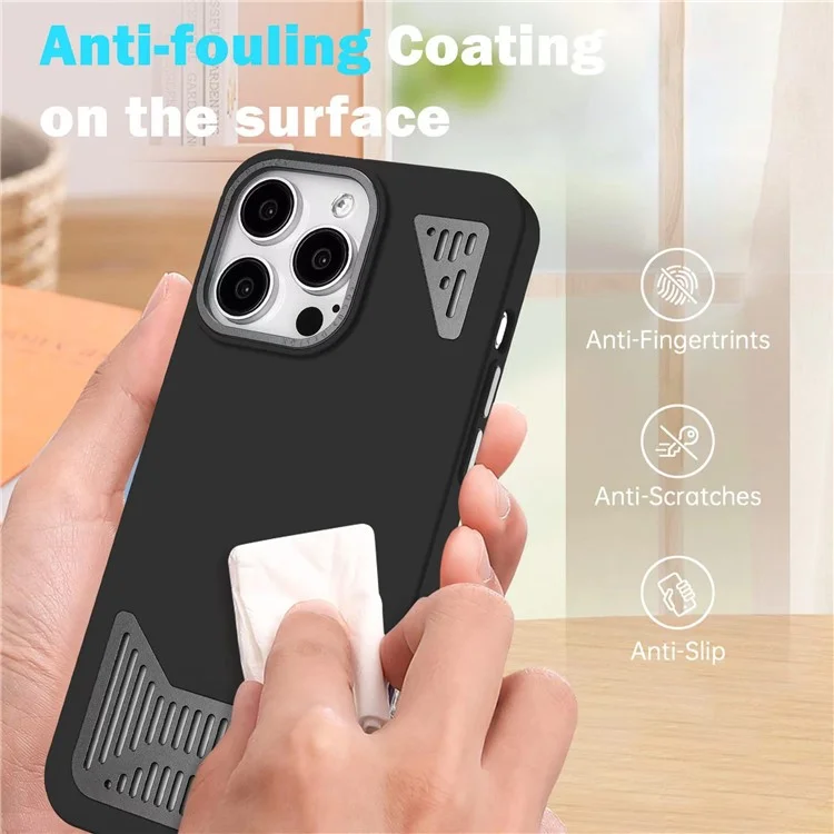 Acquisto di Massa Per Iphone 14 Pro Magnetic Case a Vuoto Dissipazione di Calore Pc+copertina Telefonica Tpu - Nero