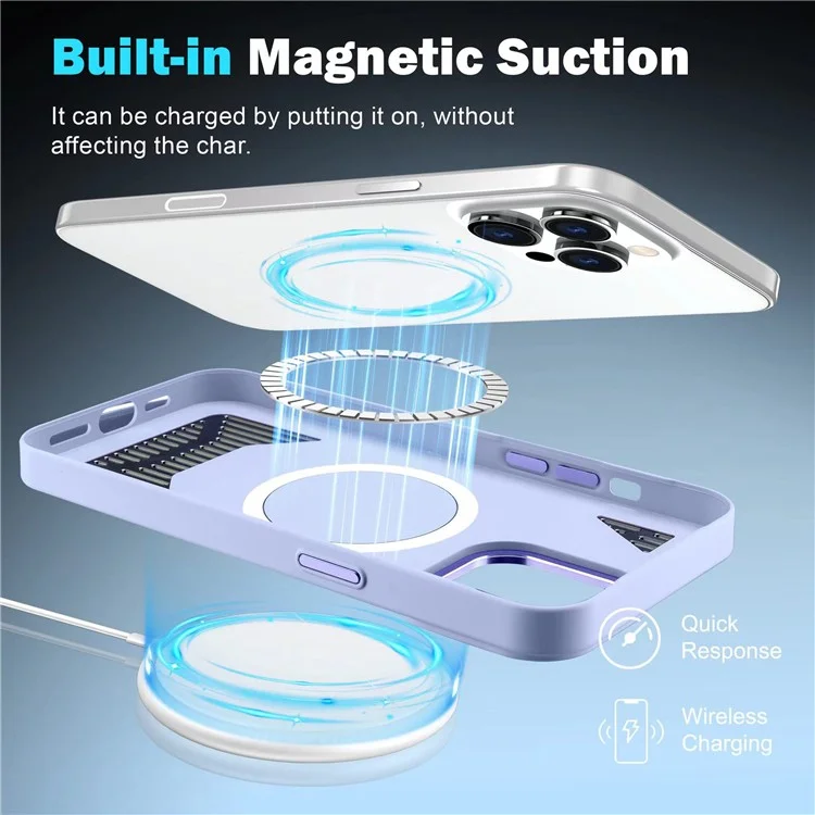 Acquisto di Massa Per Iphone 14 Pro Magnetic Case a Vuoto Dissipazione di Calore Pc+copertina Telefonica Tpu - Nero