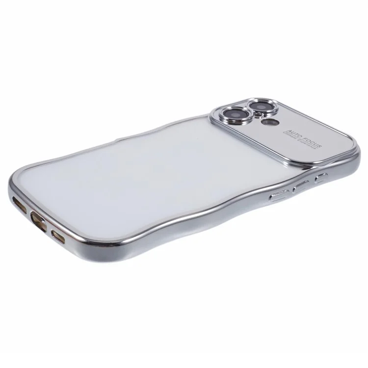 Для Iphone 16 Plus Case Allectrating Curly Frame TPU Clear Cople Cople - Серебро
