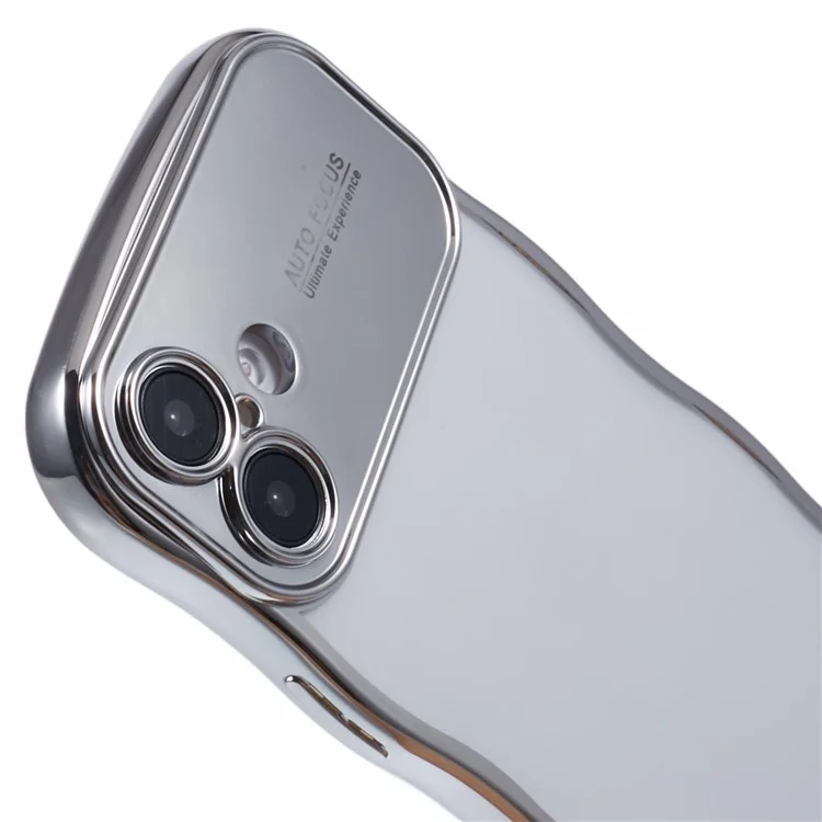 Для Iphone 16 Plus Case Allectrating Curly Frame TPU Clear Cople Cople - Серебро