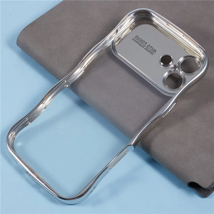 Для Iphone 16 Plus Case Allectrating Curly Frame TPU Clear Cople Cople - Серебро