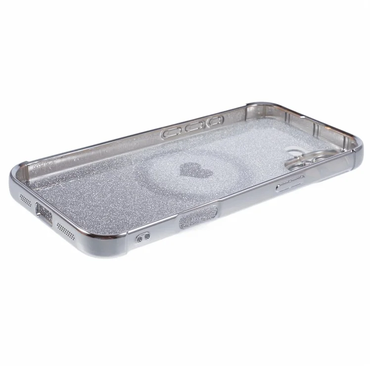 Pour L'iphone 16 Gradient de Cas Sparkle TPU Couverture de Téléphone Compatible Avec Magsafe - Argent