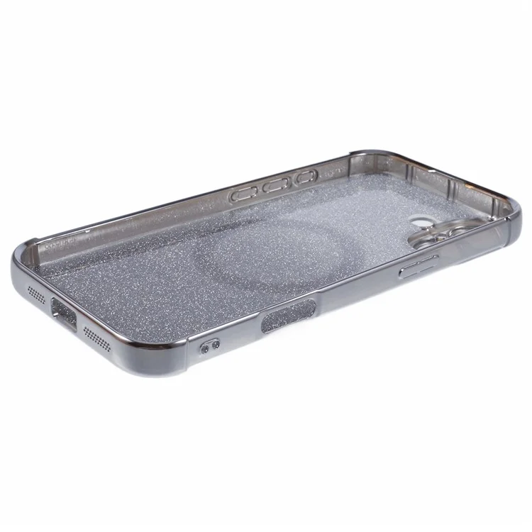 Pour Iphone 16 Plus Case Compatible Avec Magsafe Electroplasting TPU Gradient Pintter Phone Cover - Argent