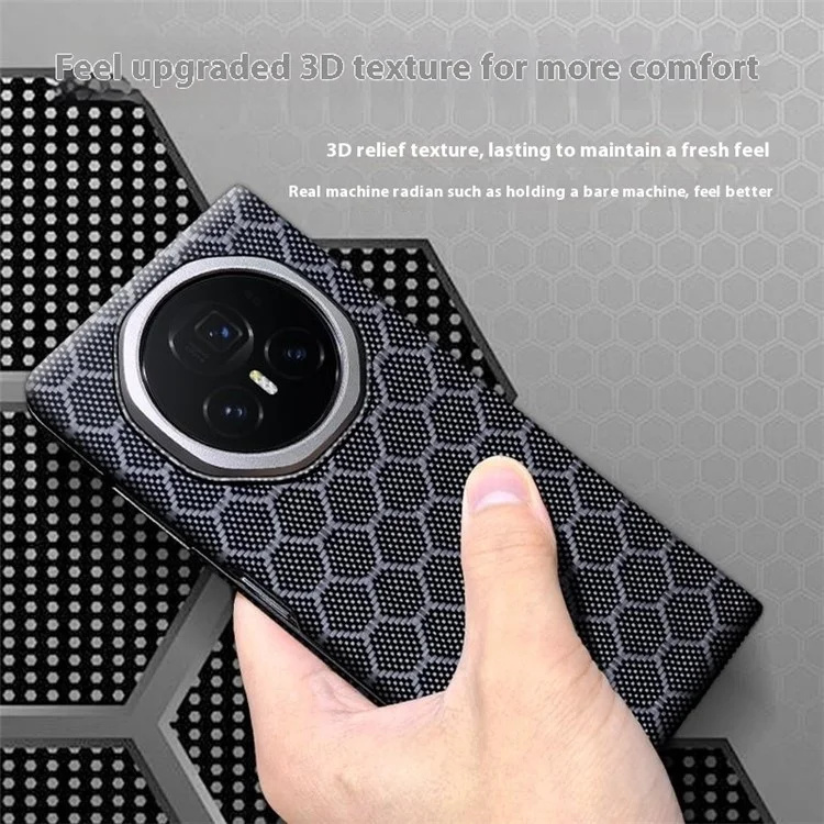 Para Honor Magic V3 5G Caso Magnético Aramid Fiber Honeycomb Texture Textion Text